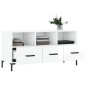 vidaXL Mueble de TV madera contrachapada blanco brillo 102x36x50 cm vidaXL Mueble de TV madera contrachapada blanco brillo 102x36x50 cm