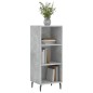 vidaXL Aparador de madera de ingeniería gris hormigón 34,5x32,5x90 cm