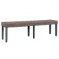 vidaXL Banco de ratán kubu y madera maciza de mango gris 160 cm vidaXL Banco de ratán kubu y madera maciza de mango gris 160 cm