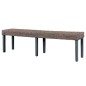 vidaXL Banco de ratán kubu y madera maciza de mango gris 160 cm vidaXL Banco de ratán kubu y madera maciza de mango gris 160 cm