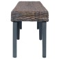 vidaXL Banco de ratán kubu y madera maciza de mango gris 160 cm vidaXL Banco de ratán kubu y madera maciza de mango gris 160 cm