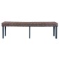 vidaXL Banco de ratán kubu y madera maciza de mango gris 160 cm vidaXL Banco de ratán kubu y madera maciza de mango gris 160 cm
