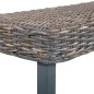 vidaXL Banco de ratán kubu y madera maciza de mango gris 160 cm vidaXL Banco de ratán kubu y madera maciza de mango gris 160 cm