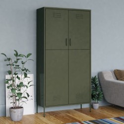 vidaXL Armario de acero verde oliva 90x50x180 cm