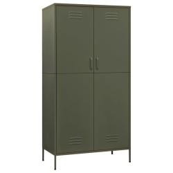 vidaXL Armario de acero verde oliva 90x50x180 cm