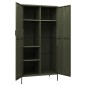 vidaXL Armario de acero verde oliva 90x50x180 cm vidaXL Armario de acero verde oliva 90x50x180 cm