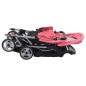 vidaXL Carrito para 2 niños tandem de acero rosa y negro vidaXL Carrito para 2 niños tandem de acero rosa y negro