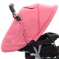 vidaXL Carrito para 2 niños tandem de acero rosa y negro vidaXL Carrito para 2 niños tandem de acero rosa y negro