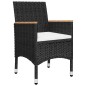 vidaXL Juego de comedor de jardín de 5 piezas negro vidaXL Juego de comedor de jardín de 5 piezas negro