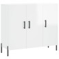vidaXL Aparador de madera de ingeniería blanco brillo 90x34x80 cm vidaXL Aparador de madera de ingeniería blanco brillo 90x34x80 cm