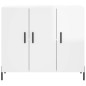 vidaXL Aparador de madera de ingeniería blanco brillo 90x34x80 cm vidaXL Aparador de madera de ingeniería blanco brillo 90x34x80 cm