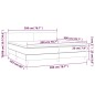 vidaXL Cama box spring con colchón y LED tela gris oscuro 200x200 cm