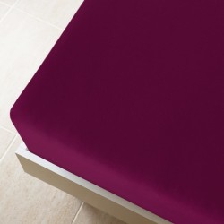 vidaXL Sábana bajera jersey algodón burdeos 100x200 cm