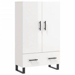 vidaXL Aparador alto madera de ingeniería blanco brillo 69,5x31x115 cm