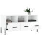 vidaXL Mueble de TV madera contrachapada blanco brillo 102x36x50 cm vidaXL Mueble de TV madera contrachapada blanco brillo 102x36x50 cm