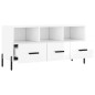 vidaXL Mueble de TV madera contrachapada blanco brillo 102x36x50 cm vidaXL Mueble de TV madera contrachapada blanco brillo 102x36x50 cm