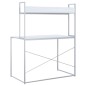 vidaXL Escritorio de ordenador madera ingeniería blanco 110x60x138 cm vidaXL Escritorio de ordenador madera ingeniería blanco 110x60x138 cm