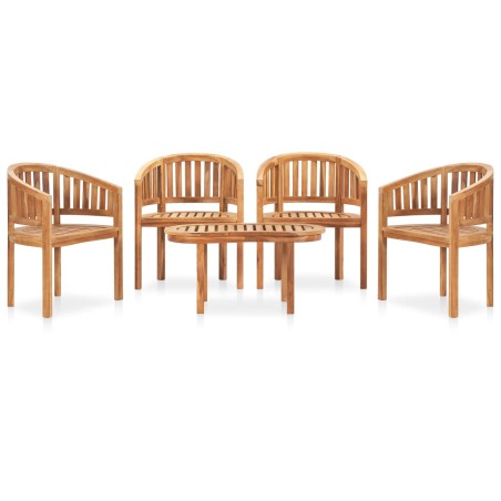 vidaXL Juego de muebles de jardín 5 piezas madera maciza de teca