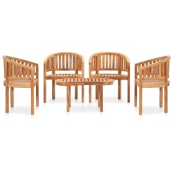 vidaXL Juego de muebles de jardín 5 piezas madera maciza de teca