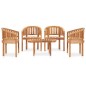 vidaXL Juego de muebles de jardín 5 piezas madera maciza de teca