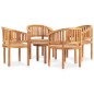 vidaXL Juego de muebles de jardín 5 piezas madera maciza de teca