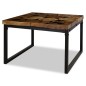 vidaXL Mesa de centro de teca y resina 60x60x40 cm