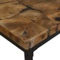 vidaXL Mesa de centro de teca y resina 60x60x40 cm