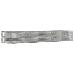 vidaXL Jardinera arriate acero recubrimiento polvo plata 447x140x68 cm