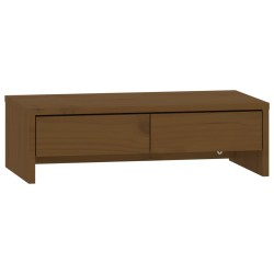 vidaXL Soporte de monitor madera maciza pino marrón miel 50x27x15 cm