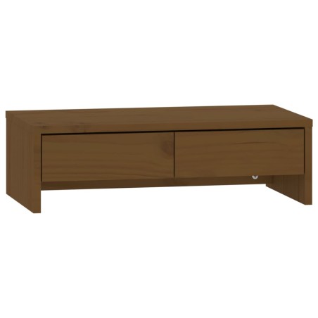 vidaXL Soporte de monitor madera maciza pino marrón miel 50x27x15 cm