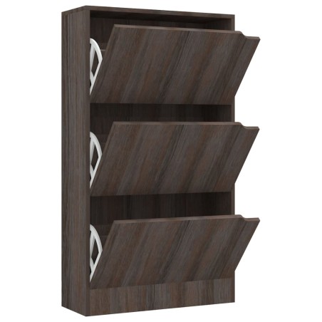 vidaXL Zapatero 3 puertas madera ingeniería gris Sonoma 59x24x105 cm