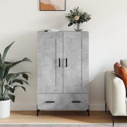 vidaXL Aparador alto madera de ingeniería gris hormigón 69,5x31x115 cm