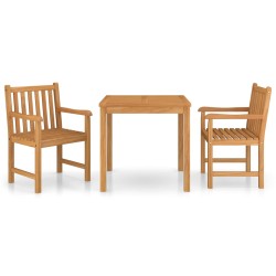 vidaXL Conjunto de comedor de jardín 3 piezas madera maciza de teca