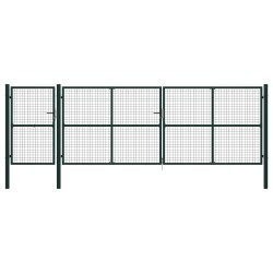 vidaXL Puerta de jardín de acero verde 500x150 cm