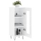 vidaXL Aparador de madera contrachapada blanco brillante 34,5x34x90 cm vidaXL Aparador de madera contrachapada blanco brillante 34,5x34x90 cm