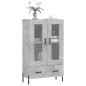 vidaXL Aparador alto madera de ingeniería gris hormigón 69,5x31x115 cm