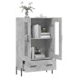vidaXL Aparador alto madera de ingeniería gris hormigón 69,5x31x115 cm
