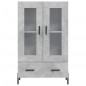 vidaXL Aparador alto madera de ingeniería gris hormigón 69,5x31x115 cm