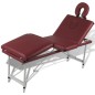 Mesa camilla de masaje de aluminio plegable de cuatro cuerpos rojos Mesa camilla de masaje de aluminio plegable de cuatro cuerpos rojos