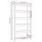 vidaXL Estantería madera maciza de pino 80x35x154 cm vidaXL Estantería madera maciza de pino 80x35x154 cm