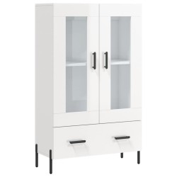 vidaXL Aparador alto madera de ingeniería blanco brillo 69,5x31x115 cm