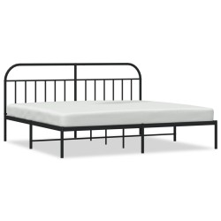 vidaXL Estructura de cama con cabecero metal negro 200x200 cm