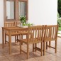 vidaXL Conjunto de comedor de jardín 5 piezas madera maciza de teca vidaXL Conjunto de comedor de jardín 5 piezas madera maciza de teca