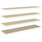 vidaXL Estante flotante pared 4 uds MDF roble y blanco 120x23,5x3,8 cm vidaXL Estante flotante pared 4 uds MDF roble y blanco 120x23,5x3,8 cm