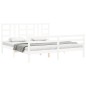 vidaXL Estructura cama de matrimonio con cabecero madera maciza blanco vidaXL Estructura cama de matrimonio con cabecero madera maciza blanco
