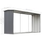 vidaXL Casetilla para leña acero galvanizado gris 330x92x153 cm vidaXL Casetilla para leña acero galvanizado gris 330x92x153 cm