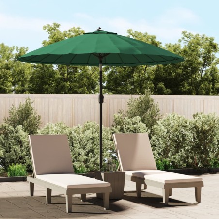 vidaXL Sombrilla de jardín con palo de aluminio verde 270 cm