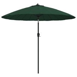 vidaXL Sombrilla de jardín con palo de aluminio verde 270 cm