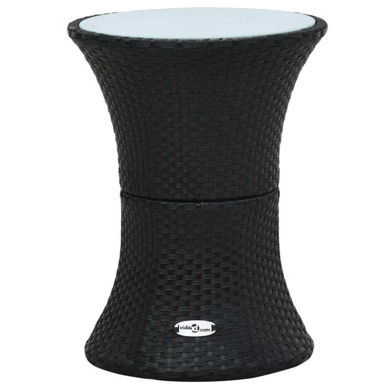 vidaXL Mesa de jardín en forma de tambor ratán sintético negro vidaXL Mesa de jardín en forma de tambor ratán sintético negro