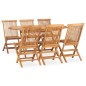 vidaXL Set de comedor de jardín plegable 7 pzas madera maciza de teca vidaXL Set de comedor de jardín plegable 7 pzas madera maciza de teca
